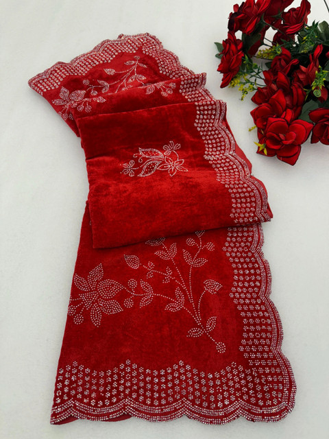 tathastufab Velvet Dupatta with Beads and Stones - Image 4