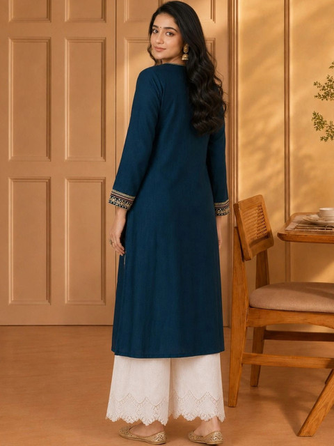 rarethread Women Embroidered Thread Work Kurta - Image 2