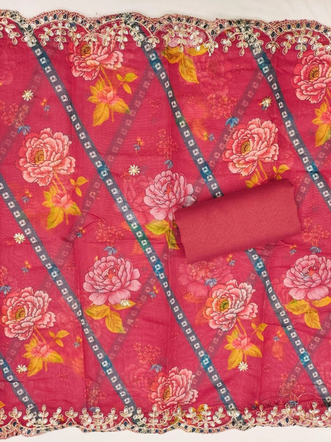 WaCraz Printed Semi-Stitched Dress Material - Image 4