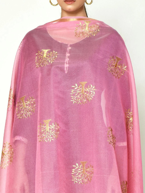 Naveera Ethnic Motifs Printed Cotton Silk Foil Print Dupatta - Image 3