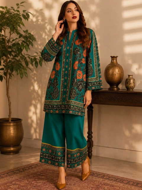 SZN Women Ethnic Motifs Printed Regular Kurta with Palazzos - Image 4