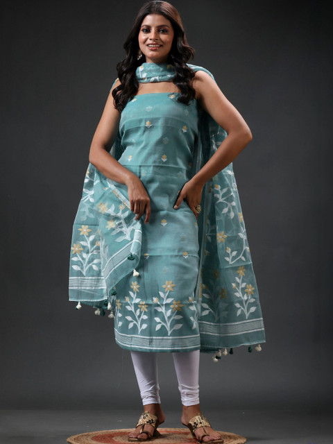 oishani saree ghor Pure Cotton Unstitched Dress Material
