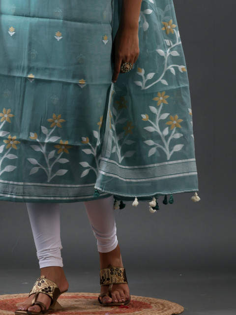 oishani saree ghor Pure Cotton Unstitched Dress Material - Image 7