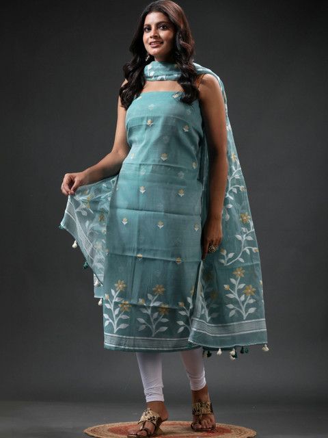 oishani saree ghor Pure Cotton Unstitched Dress Material - Image 2