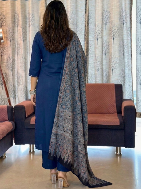 GoSriKi Women Regular Kurta with Palazzos & With Dupatta - Image 3