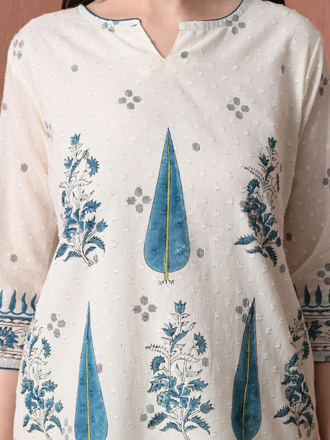 Sangria Cotton Printed Tunic with Palazzos - Image 7