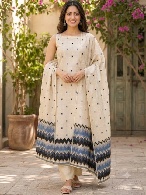 Peachmode Printed Pure Cotton Unstitched Dress Material