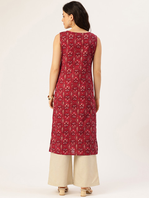 FERANOID Pure Cotton Ethnic Motifs Printed Kurta - Image 4