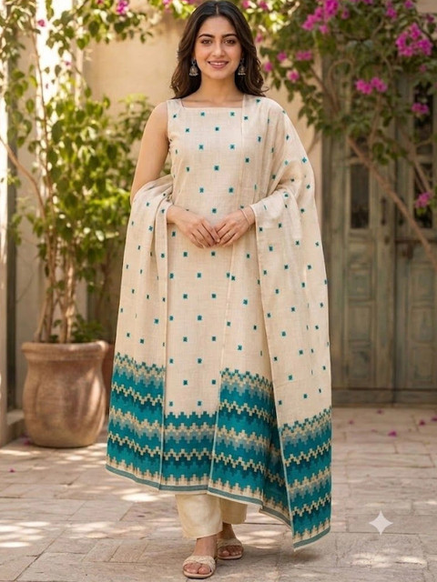 Peachmode Printed Pure Cotton Unstitched Dress Material