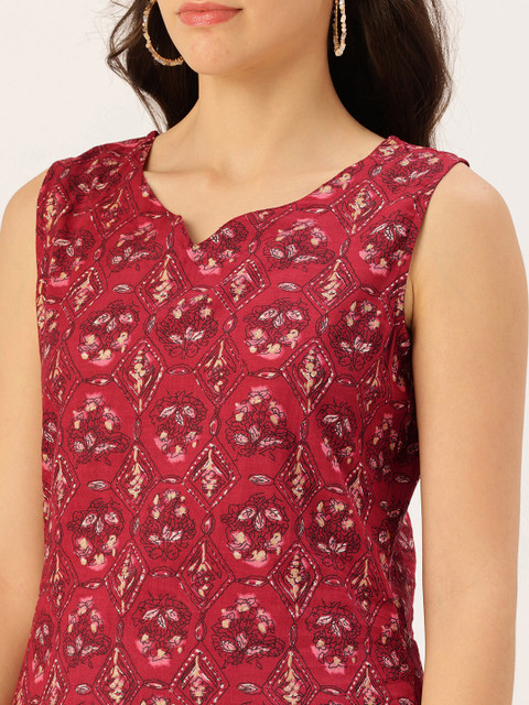 FERANOID Pure Cotton Ethnic Motifs Printed Kurta - Image 2