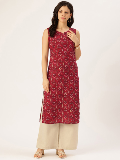 FERANOID Pure Cotton Ethnic Motifs Printed Kurta