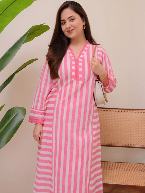 NAVYAAZRI Women Printed Regular Kurta with Trousers - Image 5