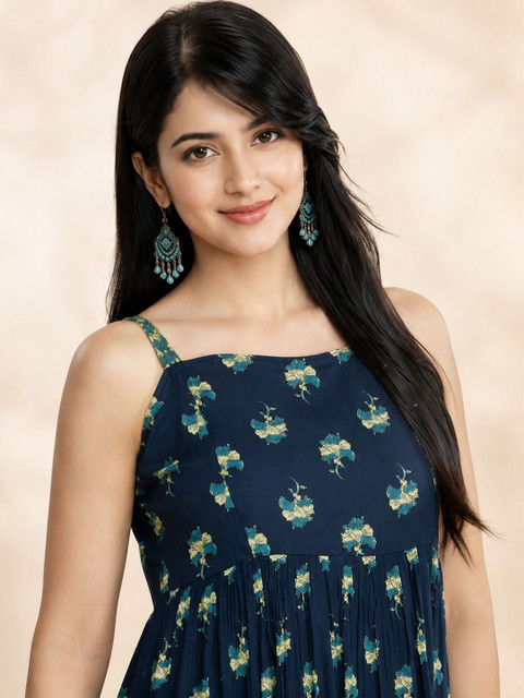 GULMEHAK Floral Print Fit & Flare Midi Dress - Image 4