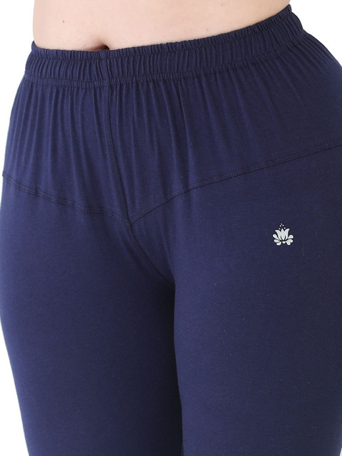 PADMAKSHI Women Navy Blue Cotton Leggings - Image 5