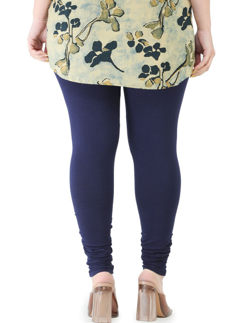 PADMAKSHI Women Navy Blue Cotton Leggings - Image 6