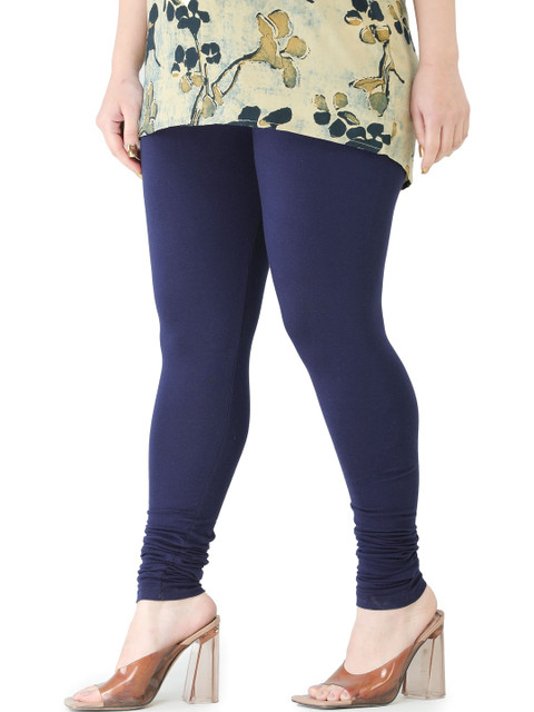 PADMAKSHI Women Navy Blue Cotton Leggings - Image 3
