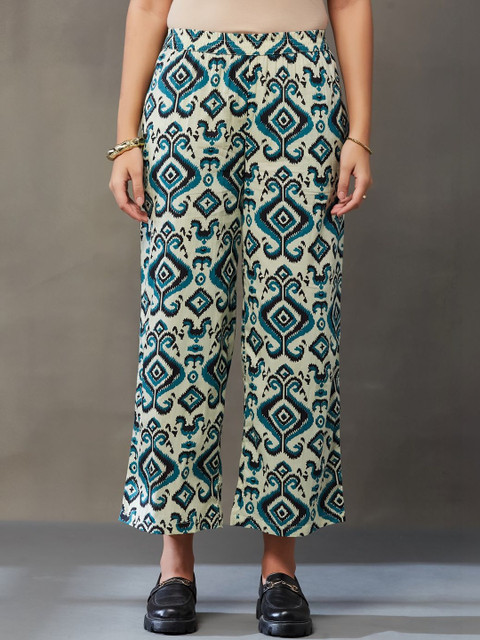 Navibhu Office-Wear Cotton Printed Top with Palazzos - Image 4