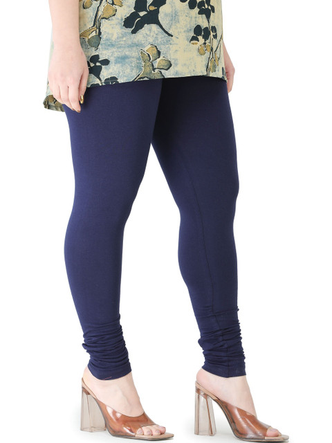PADMAKSHI Women Navy Blue Cotton Leggings - Image 4