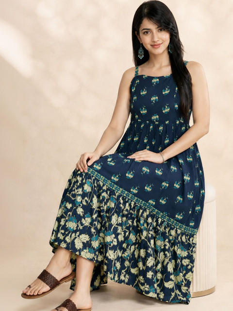 GULMEHAK Floral Print Fit & Flare Midi Dress - Image 5