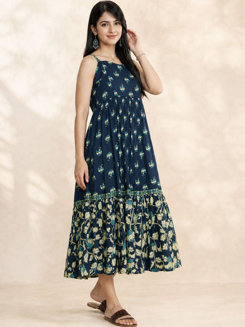 GULMEHAK Floral Print Fit & Flare Midi Dress - Image 3
