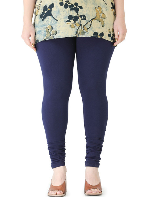 PADMAKSHI Women Navy Blue Cotton Leggings - Image 2