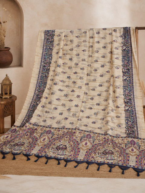 SAHINA DUPATTA Ethnic Motifs Printed Art Silk Block Print Dupatta - Image 2