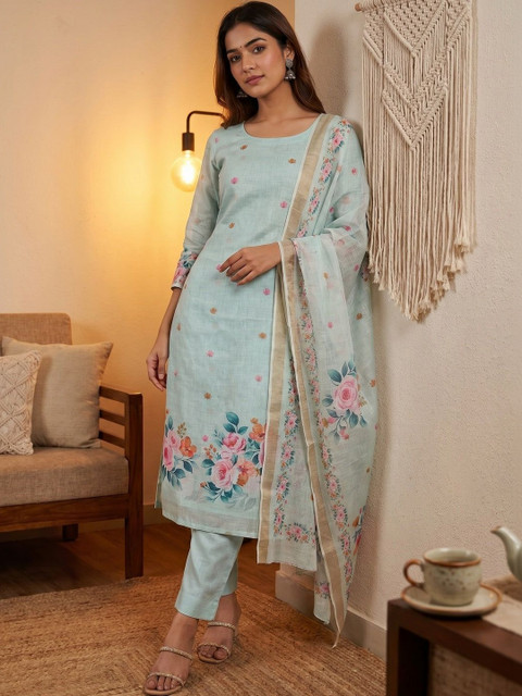 Peachmode Printed Linen Unstitched Dress Material