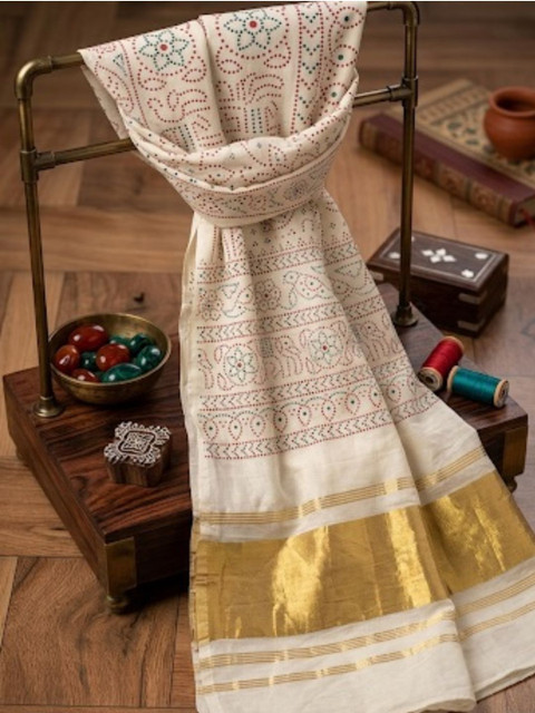 Drape Essence Ethnic Motifs Printed Block Print Dupatta - Image 4
