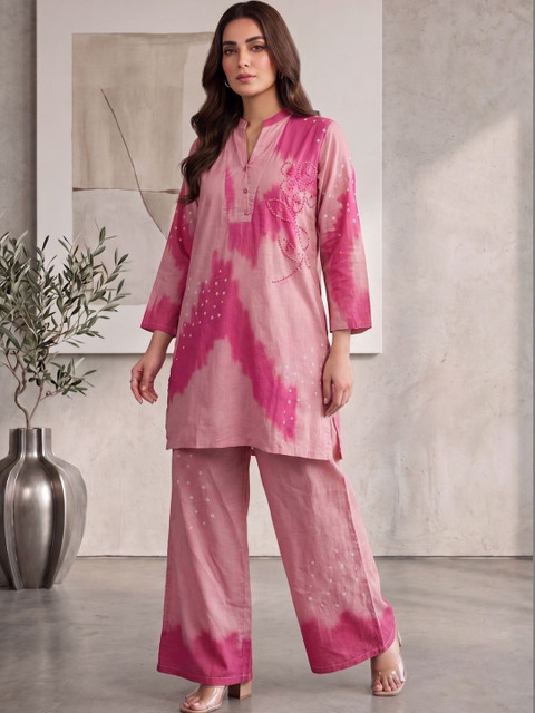 MASSTANI BY INDDUS Tie and Dye Dyed Top with Palazzos