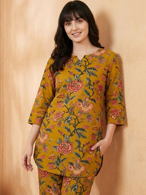Milvia Floral Printed Tunic with Trousers - Image 2