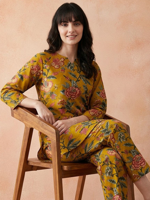 Milvia Floral Printed Tunic with Trousers - Image 4