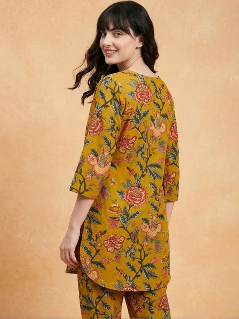 Milvia Floral Printed Tunic with Trousers - Image 5
