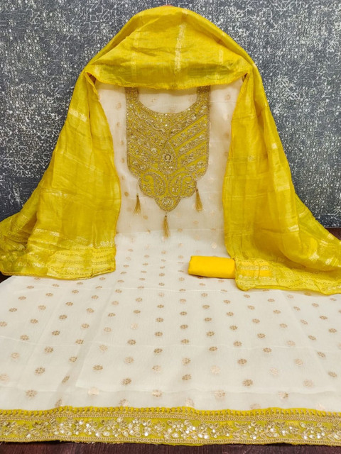 KALINI Embroidered Unstitched Dress Material - Image 3