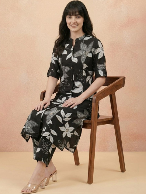 Milvia Floral Printed Tunic with Trousers - Image 4