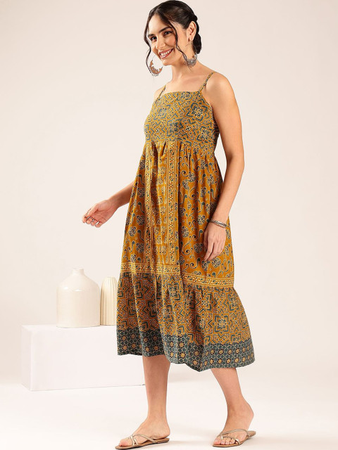 Vbuyz Ethnic Motifs Print A-Line Midi Dress - Image 3