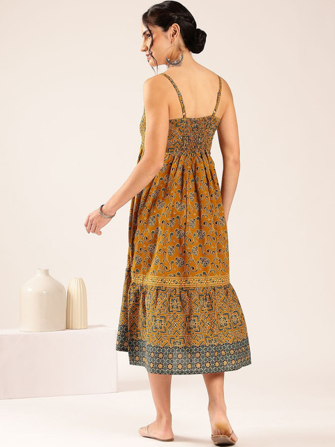 Vbuyz Ethnic Motifs Print A-Line Midi Dress - Image 2