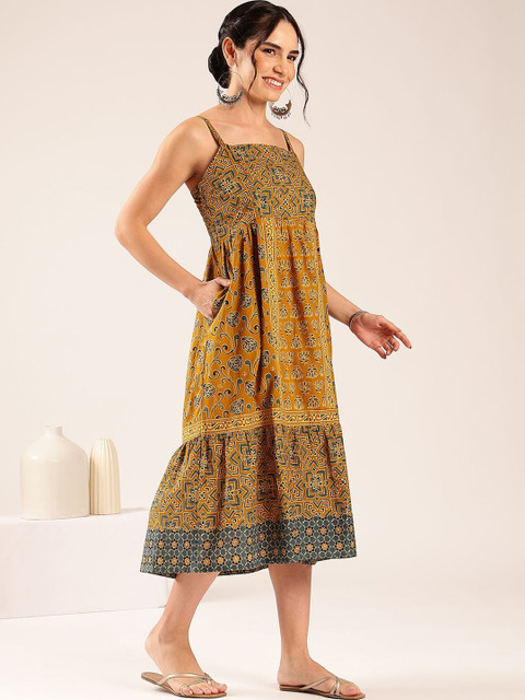 Vbuyz Ethnic Motifs Print A-Line Midi Dress - Image 6