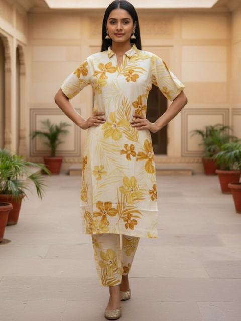 Vigita Lifestyle Floral Printed Tunic with Trousers