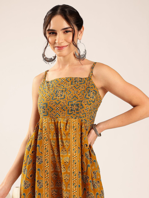 Vbuyz Ethnic Motifs Print A-Line Midi Dress - Image 5