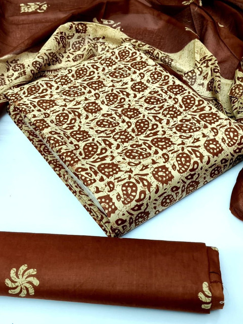 Keshar Printed Pure Cotton Unstitched Dress Material