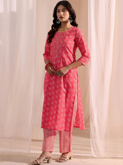 Gerua By Libas Women Ethnic Motifs Printed Regular Kurta with Trousers & With Dupatta - Image 7