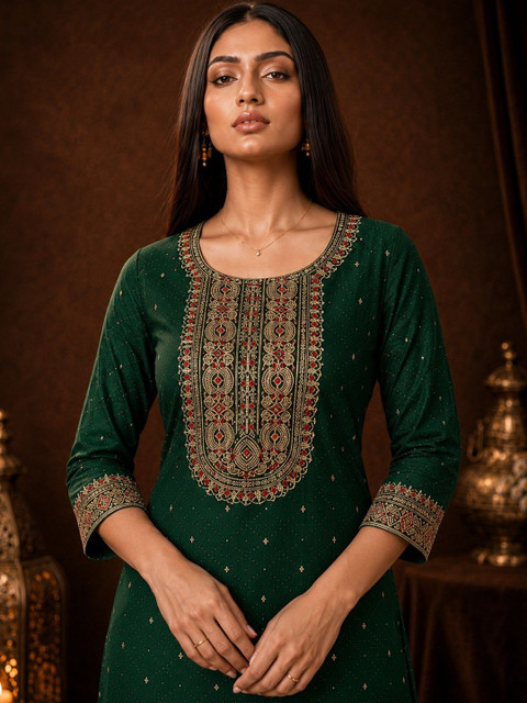 rarethread Women Embellished Thread Work Kurta - Image 5
