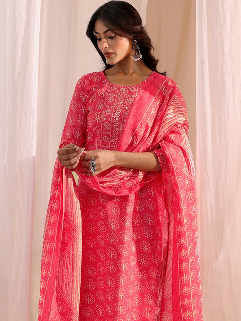 Gerua By Libas Women Ethnic Motifs Printed Regular Kurta with Trousers & With Dupatta - Image 2