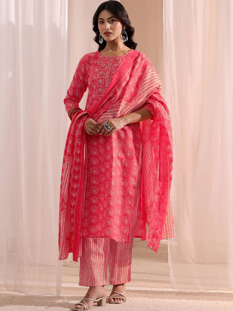 Gerua By Libas Women Ethnic Motifs Printed Regular Kurta with Trousers & With Dupatta - Image 6