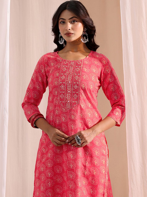 Gerua By Libas Women Ethnic Motifs Printed Regular Kurta with Trousers & With Dupatta - Image 3