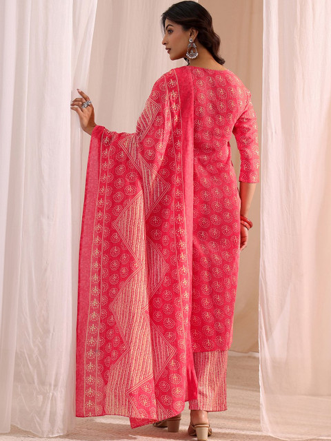 Gerua By Libas Women Ethnic Motifs Printed Regular Kurta with Trousers & With Dupatta - Image 5