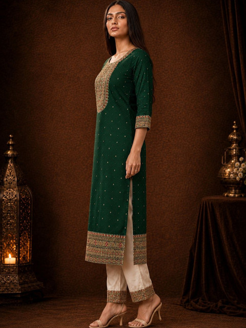 rarethread Women Embellished Thread Work Kurta - Image 6