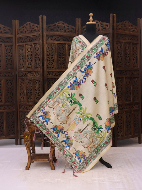 LUMIN KNOT Ethnic Motifs Printed Kalamkari Dupatta