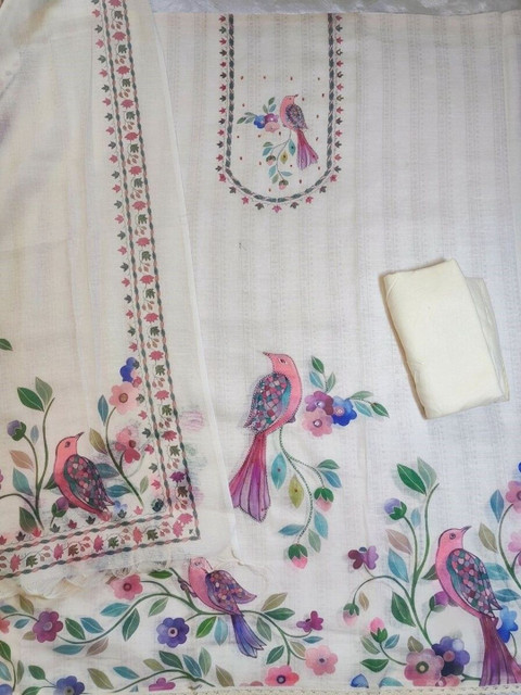 WaCraz Printed Linen Semi-Stitched Dress Material - Image 3