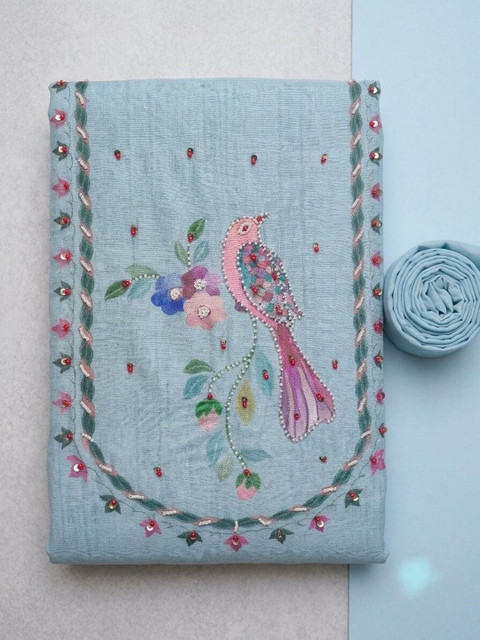 WaCraz Printed Linen Semi-Stitched Dress Material - Image 2